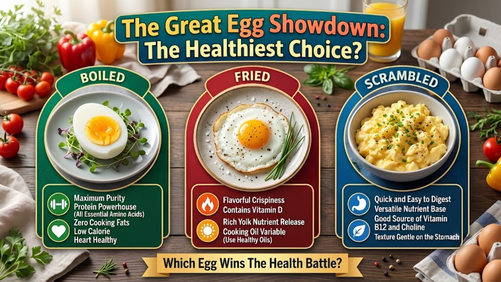 Boiled or Fried or Scrambled Eggs: Best Cooking Method for Your Health