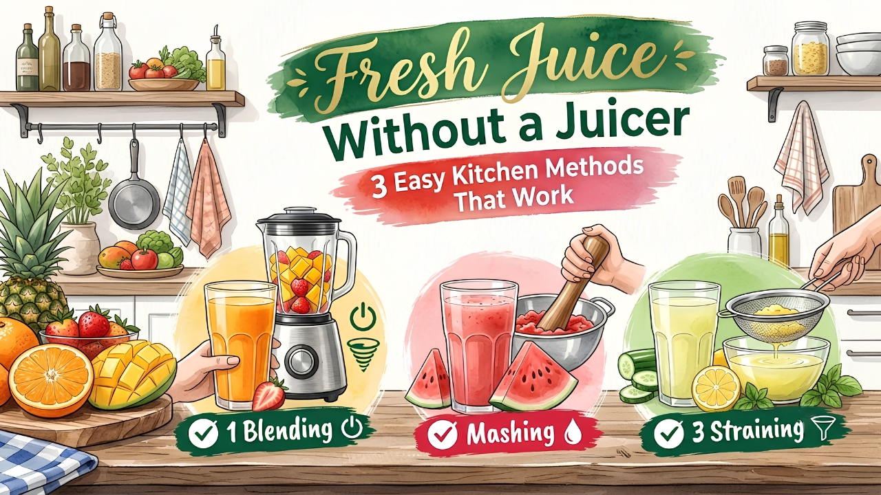 Fresh Juice Without a Juicer: 3 Simple Methods to Try at Home